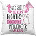 Influencer Kissen mit Füllung 40x40 Geschenk So Sieht Ein RIchtig Cooler Influencer Aus Geschenkidee Lustiger Spruch Geburtstag (Grau) Rosa Trendation