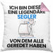 Segler Geschenk Kissen mit Füllung 40x40 Lustige Geschenkidee Geburtstag für Segler Ich Bin Dieser Legendäre Segler Von Dem Alle Geredet Haben (Grau) Rosa Trendation