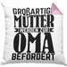 Oma Geschenk Kissen mit Füllung 40x40 Beste Oma Geschenkidee Geburtstag Muttertag Großartige Mütter Werden Zur Oma Befördert (Grau) Rosa Trendation