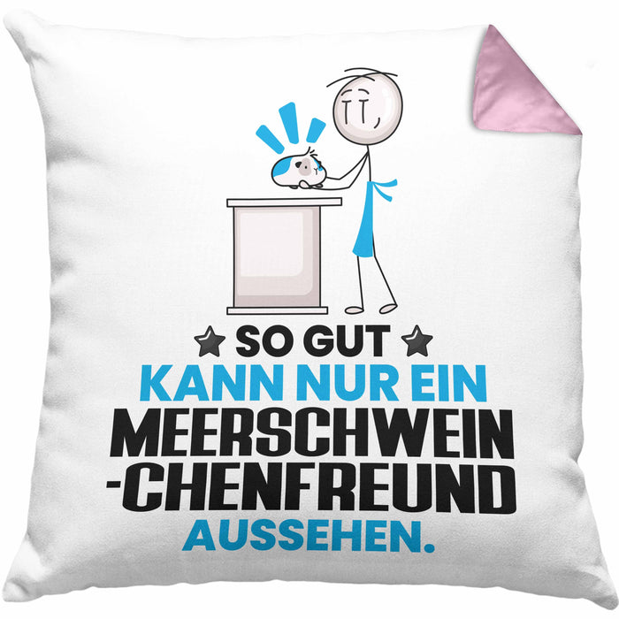 Meerschweinchenfreund Geschenk Kissen mit Füllung 40x40 So Gut Kann Nur Ein Meerschweinchenfreund Aussehen Geschenkidee (Grau) Rosa Trendation