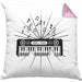 Keyboard Spieler Kissen mit Füllung 40x40 Geschenk für Keyboarder Musiker Band Geschenkidee (Grau) Rosa Trendation
