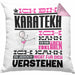 Karateka Geschenk Kaffee-Kissen mit Füllung 40x40 Geschenkidee für Karateka Ich Bin Karateka Ich Kann Es Dir Erklären Jedoch Nicht Für Dich Verstehen Spruch Lustig (Grau) Rosa Trendation