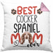 Cocker Spaniel Mom Besitzerin Kissen mit Füllung 40x40 Geschenk Lustiger Spruch Geschenkidee Besitzerin Cocker Spaniel Mama (Grau) Rosa Trendation