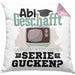 Abi Geschafft Abitur Prüfung Bestanden Kissen mit Füllung 40x40 Geschenk Kann Ich Jetzt Weiter Serie Gucken Serienjunkie Geschenkidee (Grau) Rosa Trendation