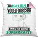 Vogelforscher Kissen mit Füllung 40x40 Geschenk für Vogelforscher Geburtstag Lustiger Spruch Was Ist Deine Superkraft (Grau) Rosa Trendation