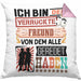 Freund Kissen mit Füllung 40x40 Geschenk Spruch Lustig Geschenkidee für Freund Geburtstag Ich Bin Der Verrückte Freund Beste Freund (Grau) Rosa Trendation
