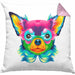 Chihuhahua Mama Besitzer Kissen mit Füllung 40x40 Geschenkidee Frauchen Herrchen Herz Bunte geschenkidee (Grau) Rosa Trendation