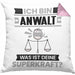 Anwalt Kissen mit Füllung 40x40 Geschenk für Anwalt Geburtstag Lustiger Spruch Was Ist Deine Superkraft (Grau) Rosa Trendation