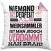 Weinsammler Geschenk Kissen mit Füllung 40x40 Lustige Geschenkidee für Weinsammler Geburtstag Niemand Ist Perfekt Aber Als Weinsammler Ist Man Nah Dran (Grau) Rosa Trendation
