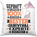 Survival-Experte Geschenk Lustiger Spruch für Survival-Experte Geschenkidee Bester Survival-Experte Der WeltKissen mit Füllung 40x40 (Grau) Rosa Trendation