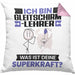Gleitschirmlehrer Kissen mit Füllung 40x40 Geschenk für Gleitschirmlehrer Geburtstag Lustiger Spruch Was Ist Deine Superkraft (Grau) Rosa Trendation