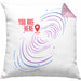 Lustige Galaxie-Kissen mit Füllung 40x40 Spruch "You Are Here" Geschenk für Weltraumliebhaber (Grau) Rosa Trendation