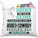 Rodeo-Cowboy Geschenk Kissen mit Füllung 40x40 Lustiger Spruch Erheben Sie Sich Der Rodeo-Cowboy Betritt den Raum (Grau) Rosa Trendation