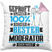 Moderator Geschenk Lustiger Spruch für Moderator Geschenkidee Bester Moderator Der WeltKissen mit Füllung 40x40 (Grau) Rosa Trendation