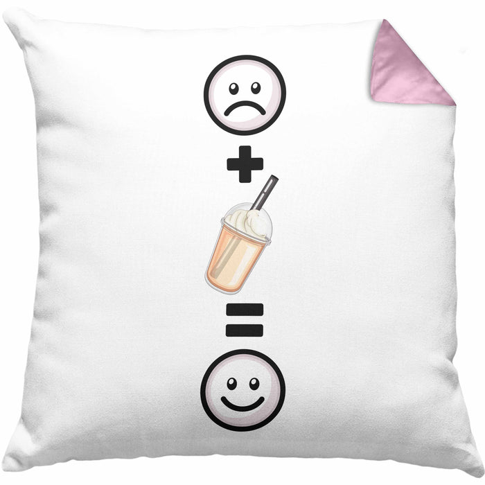 Pumpkin-Spice Kissen mit Füllung 40x40 Geschenk für Pumpkinspice Liebhaber Lustige Geschenkidee :( + Pumpkinspice = :) Geburtstag (Grau) Rosa Trendation