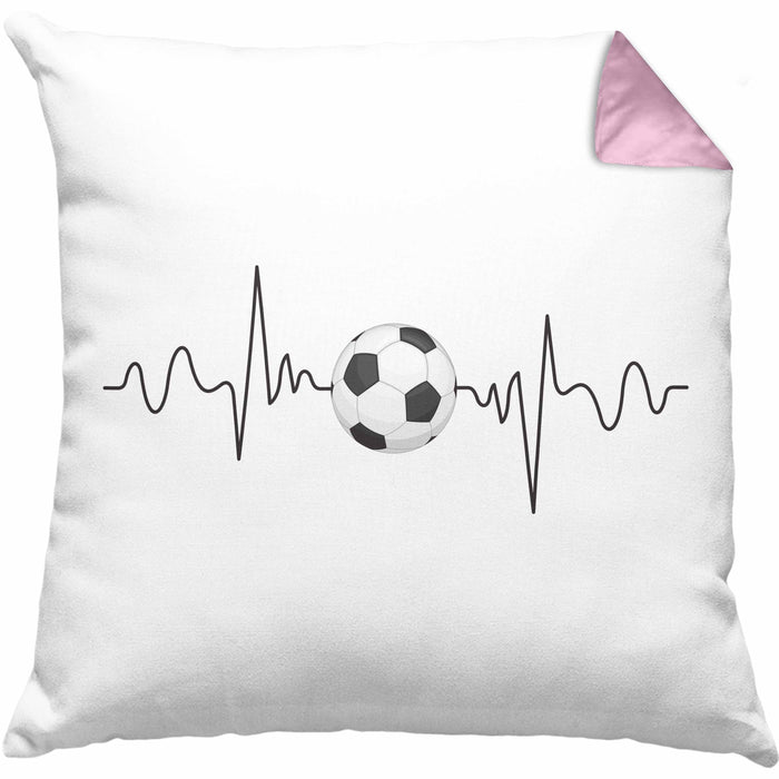 Fußballer Herzschlag Kissen mit Füllung 40x40 Geschenk für Fußballspieler Geschenkidee (Grau) Rosa Trendation