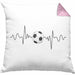Fußballer Herzschlag Kissen mit Füllung 40x40 Geschenk für Fußballspieler Geschenkidee (Grau) Rosa Trendation