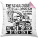 Bagger-Fan Liebhaber Kissen mit Füllung 40x40 Geschenk Baggerfahrer Entschuldigung Dass Ich Zu Spät Bin Ich Habe Einen Bagger Gesehen (Grau) Rosa Trendation