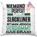 Slackliner Geschenk Kissen mit Füllung 40x40 Lustige Geschenkidee für Slackliner Geburtstag Niemand Ist Perfekt Aber Als Slackliner Ist Man Nah Dran (Grau) Rosa Trendation