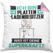 Plattenladenbesitzer Kissen mit Füllung 40x40 Geschenk für Plattenladenbesitzer Geburtstag Lustiger Spruch Was Ist Deine Superkraft (Grau) Rosa Trendation