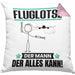 Fluglotse Kissen mit Füllung 40x40 Geschenk für Fluglotse Der Mann Der Alles Kann Geschenkidee zum Geburtstag (Grau) Rosa Trendation
