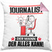 Journalist Kissen mit Füllung 40x40 Geschenk für Journalist Der Mann Der Alles Kann Geschenkidee zum Geburtstag (Grau) Rosa Trendation