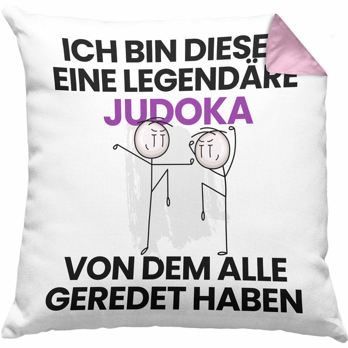 Judoka Geschenk Kissen mit Füllung 40x40 Lustige Geschenkidee Geburtstag für Judoka Ich Bin Dieser Legendäre Judoka Von Dem Alle Geredet Haben (Grau) Rosa Trendation