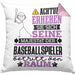 Baseballspieler Geschenk Kissen mit Füllung 40x40 Lustiger Spruch Erheben Sie Sich Der Baseballspieler Betritt den Raum (Grau) Rosa Trendation