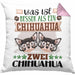 Chihuahua Besitzer Kissen mit Füllung 40x40 Geschenk Lustiger Spruch Geschenkidee Was Ist Besser Als Ein Chihuahua (Grau) Rosa Trendation