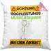 Musikliebhaber Kissen mit Füllung 40x40 Geschenk Lustiger Spruch Geschenkidee für Musikliebhaber Achtung Hochleistungs Musikliebhaber Bei Der Arbeit (Grau) Rosa Trendation
