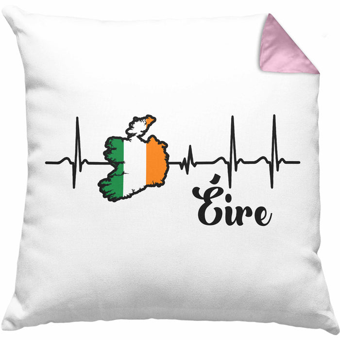 Irland Kissen mit Füllung 40x40 "Herzschlag Eire" Geschenk für Irland-Fans (Grau) Rosa Trendation