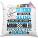 Musikschüler Geschenk Kissen mit Füllung 40x40 Lustiger Spruch Erheben Sie Sich Der Musikschüler Betritt den Raum (Grau) Rosa Trendation