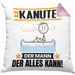 Kanute Kissen mit Füllung 40x40 Geschenk für Kanute Der Mann Der Alles Kann Geschenkidee zum Geburtstag (Grau) Rosa Trendation