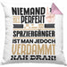 Spaziergänger Geschenk Kissen mit Füllung 40x40 Lustige Geschenkidee für Spaziergänger Geburtstag Niemand Ist Perfekt Aber Als Spaziergänger Ist Man Nah Dran (Grau) Rosa Trendation