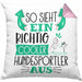 Hundesportler Kissen mit Füllung 40x40 So Sieht Ein Richtig Cooler Hundesportler Aus Geschenk Lustiger Spruch Geschenkidee (Grau) Rosa Trendation