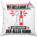 Weinsammler Kissen mit Füllung 40x40 Geschenk für Weinsammler Der Mann Der Alles Kann Geschenkidee zum Geburtstag (Grau) Rosa Trendation