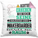 Wakeboarder Geschenk Kissen mit Füllung 40x40 Lustiger Spruch Erheben Sie Sich Der Wakeboarder Betritt den Raum (Grau) Rosa Trendation