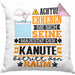 Kanute Geschenk Kissen mit Füllung 40x40 Lustiger Spruch Erheben Sie Sich Der Kanute Betritt den Raum (Grau) Rosa Trendation