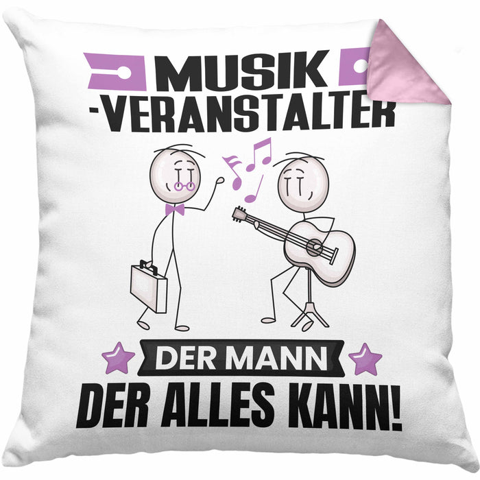 Musikveranstalter Kissen mit Füllung 40x40 Geschenk für Musikveranstalter Der Mann Der Alles Kann Geschenkidee zum Geburtstag (Grau) Rosa Trendation