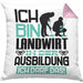 Landwirt Ausbildung Kissen mit Füllung 40x40 Geschenk Ich Bin Landwirt In Der Ausbildung Ich Darf Das Geschenkidee Spruch (Grau) Rosa Trendation
