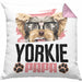 Yorkie Papa Besitzer Kissen mit Füllung 40x40 Geschenk Lustiger Spruch Geschenkidee Yorkie Liebhaber (Grau) Rosa Trendation