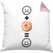 Donut Kissen mit Füllung 40x40 Geschenk für Donut-Liebhaber :( + Donut = :) Lustige Geschenkidee Geburtstag (Grau) Rosa Trendation