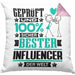 Influencer Geschenk Lustiger Spruch für Influencer Geschenkidee Bester Influencer Der WeltKissen mit Füllung 40x40 (Grau) Rosa Trendation