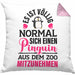 Pinguin Geschenk Kissen mit Füllung 40x40 Kinder Liebe Spruch Kollegin Freundin Pinguin Liebhaber Lustig (Grau) Rosa Trendation