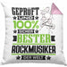 Rockmusiker Geschenk Lustiger Spruch für Rockmusiker Geschenkidee Bester Rockmusiker Der WeltKissen mit Füllung 40x40 (Grau) Rosa Trendation