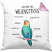 Lustige Wellensittich-Kissen mit Füllung 40x40 Geschenk für Wellensittich-Besitzer (Grau) Rosa Trendation