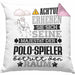 Polo-Spieler Geschenk Kissen mit Füllung 40x40 Lustiger Spruch Erheben Sie Sich Der Polo-Spieler Betritt den Raum (Grau) Rosa Trendation