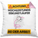 Eiskunstläufer Kissen mit Füllung 40x40 Geschenk Lustiger Spruch Geschenkidee für Eiskunstläufer Achtung Hochleistungs Eiskunstläufer Bei Der Arbeit (Grau) Rosa Trendation