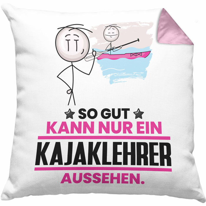 Kajaklehrer Geschenk Kissen mit Füllung 40x40 So Gut Kann Nur Ein Kajaklehrer Aussehen Geschenkidee (Grau) Rosa Trendation