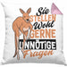 Kissen mit Füllung 40x40 mit Spruch Kundensupport Sie Stellen Wohl Gerne Unnötige Fragen Känguru (Grau) Rosa Trendation